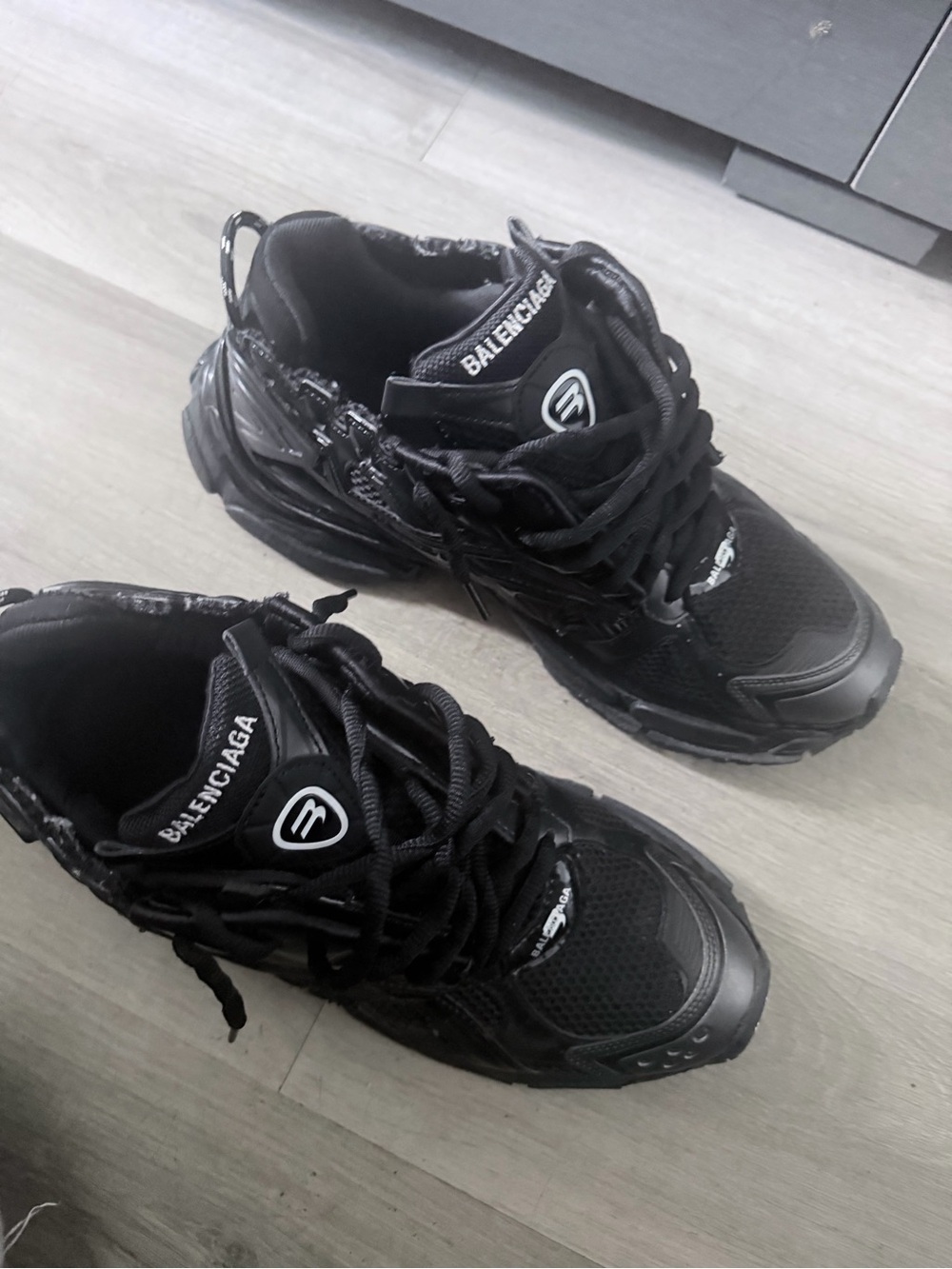 Balenciaga Men's Black Triple S-Style Chunky Sneakers - Picture 1 of 6
